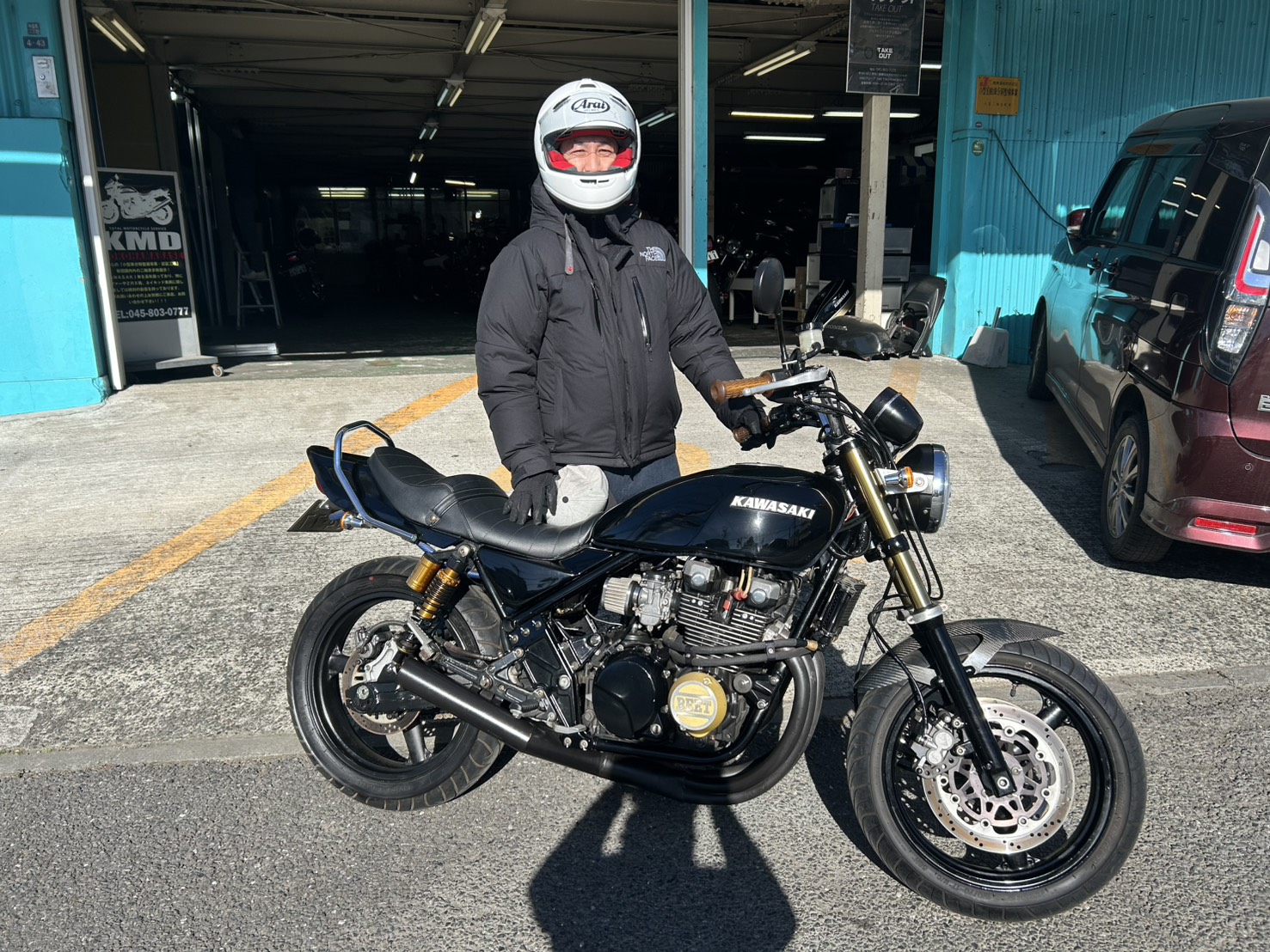 車検のため、ゼファー400のY様より愛車をお預かりいたしました。 | KMD